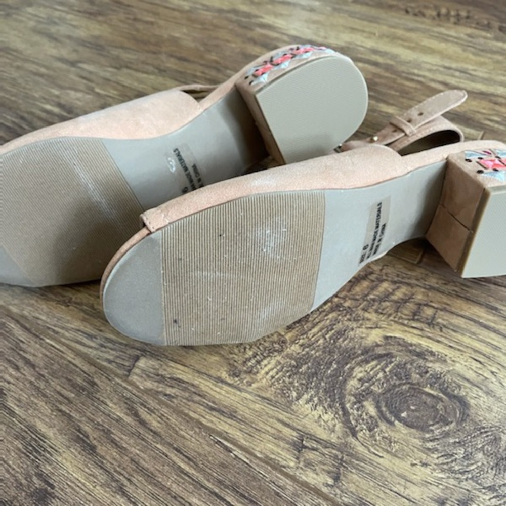 Size 6 tan peep toe booties